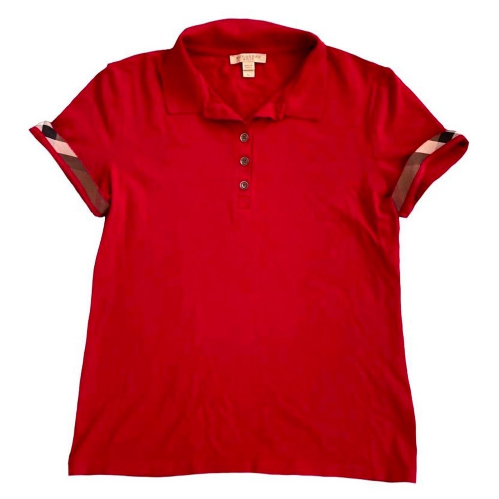 Burberry red polo